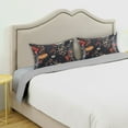 thumbnail image 3 of Yayeee Pillowcase Standard Size Set of 2 Satin Wrinkle Resistant Pillow Case, Black Floral Pattern, 3 of 7