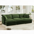 thumbnail image 4 of Modern 3-Seater Chenille Sofa with 3 Ottomans, Oversized & Sturdy, 4 of 21