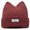 Red, variant on lanema Y2k Cat Ear Beanie for Adult Harajuku Letter Decals Beanie Skiing Riding Hat
