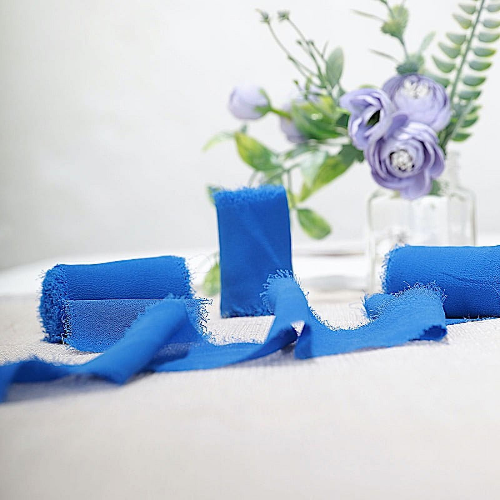 BalsaCircle 2 Royal Blue 1.5 x 6 yards Chiffon Ribbon Rolls Wedding Party  Favors DIY Crafts Gifts Decorations 