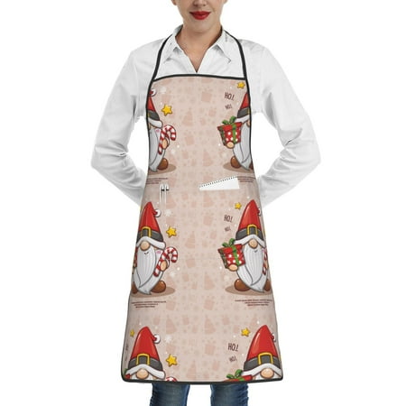 

Gaeub Christmas Gnome star Kitchen Cooking Aprons Adjustable Bib Apron Waterdrop and Oil Resistant Kitchen Chef Apron for Women Men