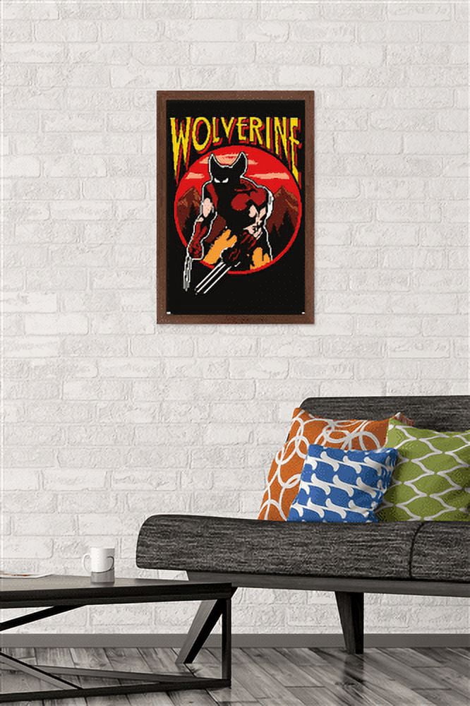 Marvel Comics - Wolverine - Retro Gaming Wall Poster, 14.725" x 22.375", Framed