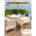 thumbnail image 4 of Easter Outdoor Tablecloth - 60x120 Inch Rectangle Dining Table Cover, Spring Farmhouse Watercolor Bunny Eggs Wood Grain Waterproof Outdoor Table Cloth with Umbrella Hole & Zipper for Picnic/Patio, 4 of 7