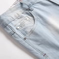 thumbnail image 6 of Simua Men's Light Wash Ripped Distressed Denim Shorts | Slim Fit Elastic Waist Button Zipper Multi-Pocket Summer Outdoor Casual Shorts, 6 of 7