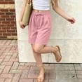 thumbnail image 6 of Amidoa Boys Shorts Solid Color Casual Summer Soft Elastic Waist With Pockets Sports Shorts for Kids Pink Size 5T, 6 of 9