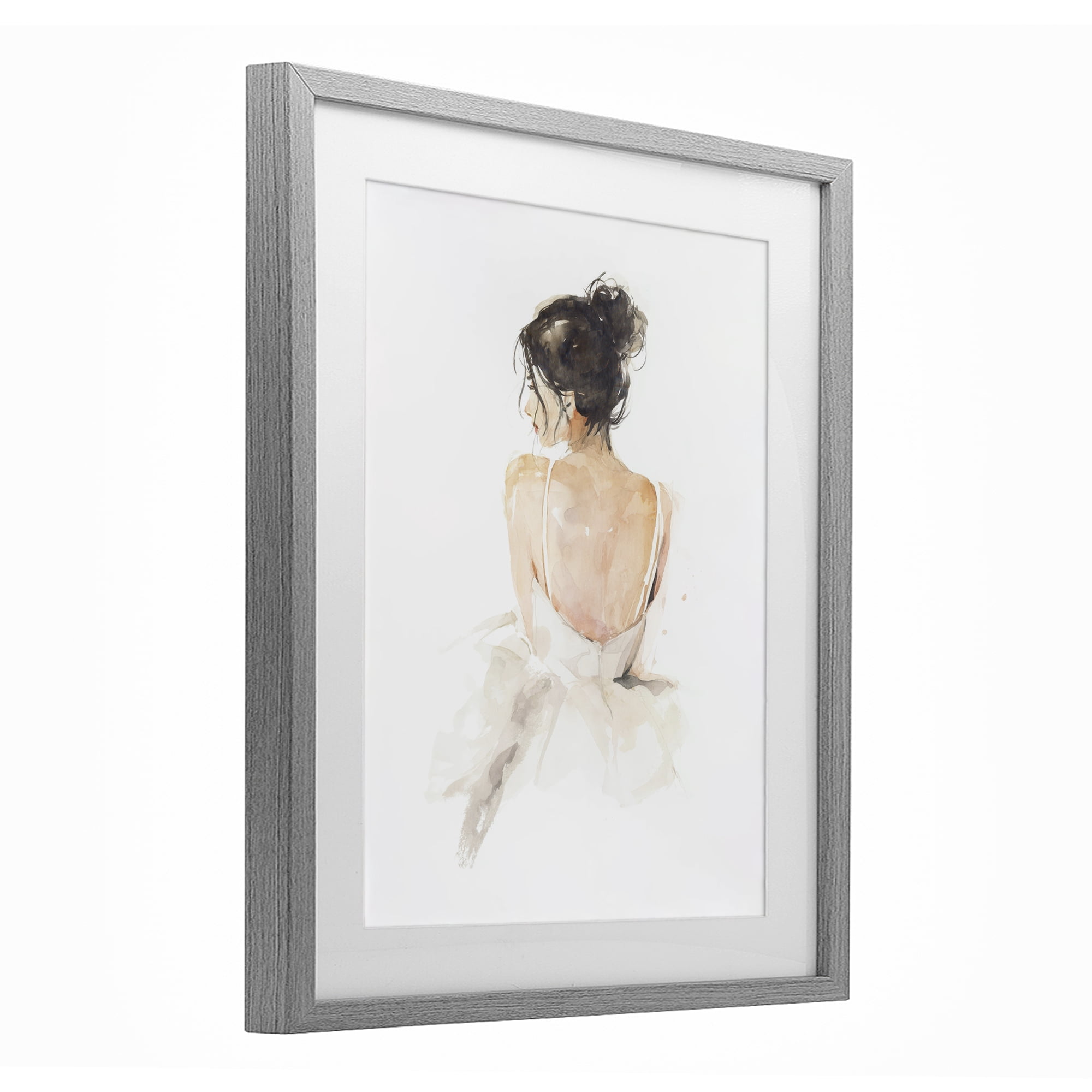 Stupell Industries Feminine Serenity Woman Gray Framed Print Under Glass, design by Svetlana Aleynikova
