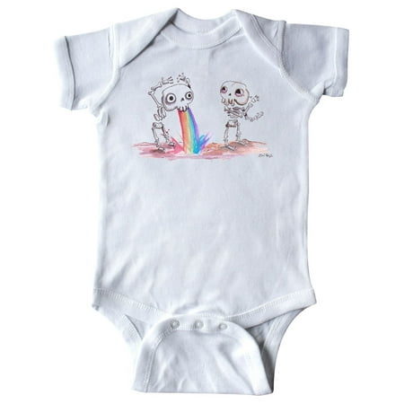 

Inktastic Skeleton Pukes Rainbow Gift Baby Boy or Baby Girl Bodysuit