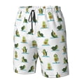 thumbnail image 3 of Wukai Cute Avocado Yoga Print Beach Trunks with Compression Liner Swimsuit Quick Dry Beach Sports Shorts with Pocket-Small, 3 of 8