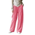 thumbnail image 2 of Asxite Womens Pajama Pants Plaid Print Elastic Waist Straight Leg Loose Breathable Bottoms, 2 of 7