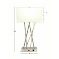 thumbnail image 6 of DecMode Modern Style Metal Table Lamp with Rectangular White Drum Shade, USB Plug & Power Outlet | 16” x 29”, 6 of 6