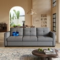 thumbnail image 4 of AODAILIHB 88" W Linen Fabric 3-Seat Sofa, Modern Love Seat Couch with 2 USB Charging Ports and Stowage Pocket, Upholstered Arm Sofa For Living Room, Office, Grey, 4 of 8