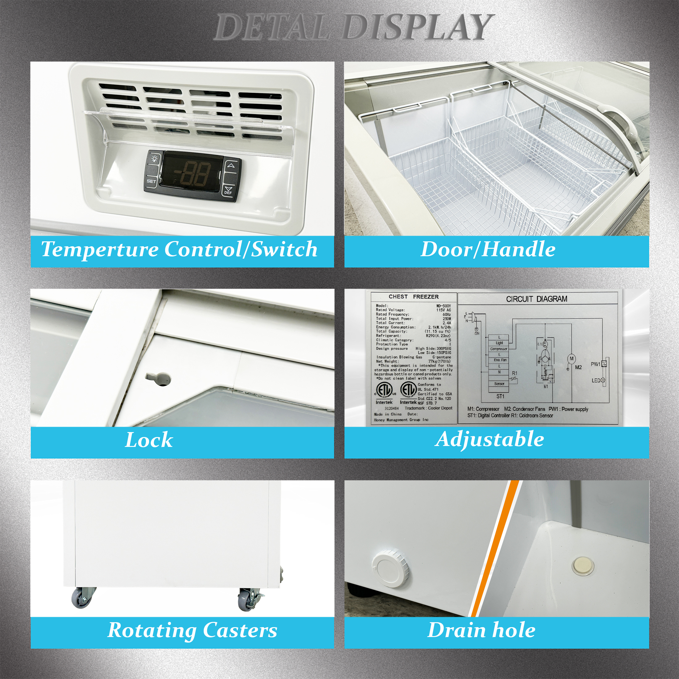 Cooler Depot 11.15 cu.ft Supermarket Grocery Chest Freezer