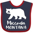 thumbnail image 3 of Inktastic Missoula, Montana White Bear Silhouette Boys or Girls Baby Bib, 3 of 4