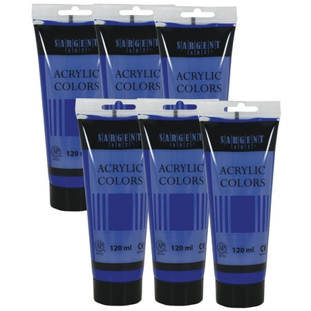 UPC: 0194629120581 | Sargent Art Acrylic Paint Tube 120 ml Cobalt Blue Hue Pack of 6