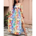 thumbnail image 7 of 2024 Spring/Summer New Evening Dress European and American Printed Dress V-neck Pullover Retro Long Sleeved Long Skirt Dresses, 7 of 7