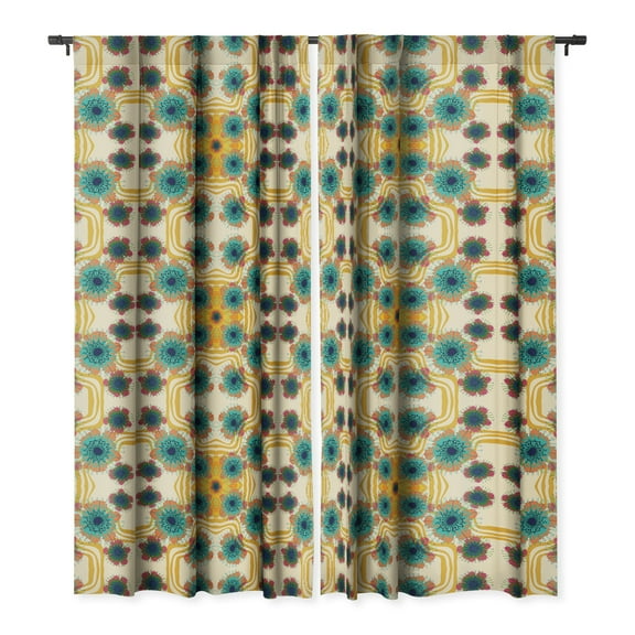 Society6 Sewzinski Banksia Floral Pattern Single Panel Room Darkening Window Curtain 50" x 96"