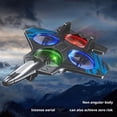 thumbnail image 3 of Remote Control Stunt Fighter Jet - Foam RC Plane with 360 LED Lights, Auto Hover & Drop Jets - Fun Drone Toy for Indoor & Outdoor Play, 10.2*7.1in, Blue, 3 of 4