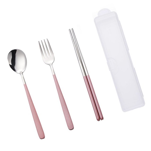 Cutlery Set, Travel Cutlery Chopstick Stainless Steel Durable Fork for Students