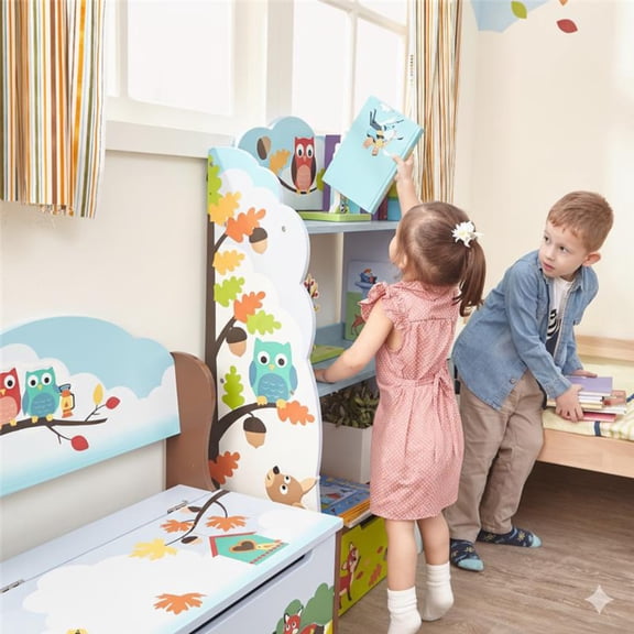 Fantasy Fields Enchanted Woodland Kids 3-Tier Bookshelf & Drawer