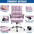 thumbnail image 3 of BUPPLEE Executive Office Chair Velvet Ergonomic Style, Swivel Flip-Up Arms, 3 of 9
