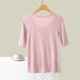 thumbnail image 4 of Fiudx Ofertas de La Semana Camiseta de Manga Corta de Color Sólido Suelta Informal de Moda para Mujer Top de Manga Corta, 4 of 6