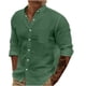 thumbnail image 2 of pstuiky camisas de manga larga para hombre, Camisa de negocios informal de manga larga con botones y cuello vuelto de color entero para hombre Tops casuales para hombres xl, 2 of 6