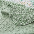 thumbnail image 5 of Bedspread Set - California King Quilt, 3-Piece Microfiber Bedspread Set, Green & White Floral Pattern, Extra Large 120x120 Bedding for All Seasons, 5 of 8