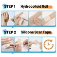 thumbnail image 3 of Hydrocolloid sheeting for wound care, hydrocolloid dressing (2 inches x 16 feet) & scar sheet (2 inches x 16 feet) first aid kit, ultra-absorbent medical-grade hydrocolloid tape self-adhesive for bur, 3 of 4