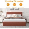 thumbnail image 7 of Senfot Full Size Double Drawer Soft Bag Bed Frame, PU Brown Upholstered Bed Frame with Spacious Storage, Soft and Comfortable, No Box Spring Needed, 7 of 7