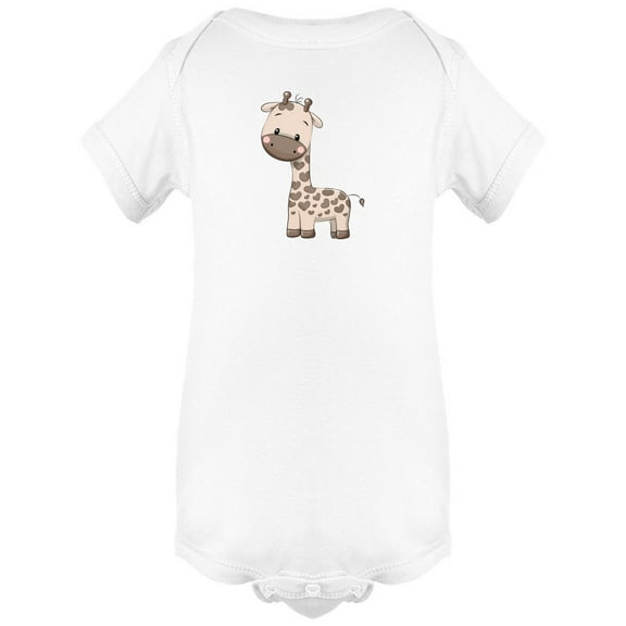 Cute Brown Baby Giraffe Cartoon Bodysuit Infant -Image by Shutterstock, Newborn