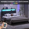 thumbnail image 4 of Maritcute Full Size LED Lighted Headboard with 2 Outlets & USB Ports, Adjustable Height and Storage, Easy Assembly, 4 of 9