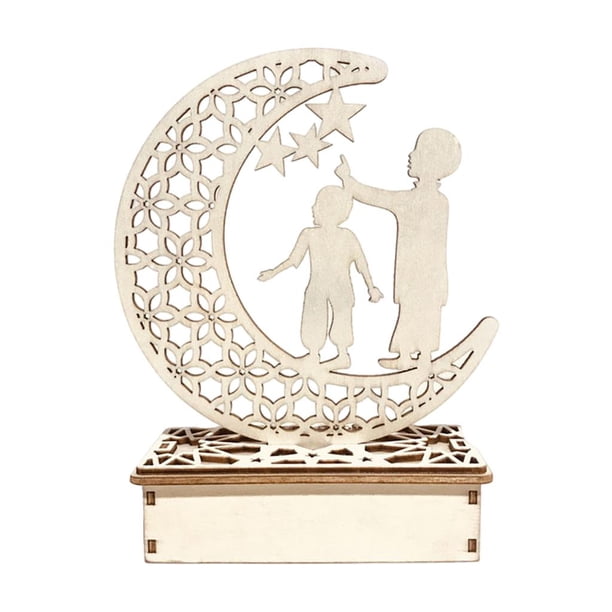 Lámpara LED EID islámica musulmana Mubarak Ramadán Luna Castillo Decoración de mesa Niños