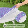 thumbnail image 5 of Purple Cartoon Narwhal Pattern Round Fitted Tablecloth with Elastic Edge,Dining Table Cover Waterproof,Outdoor Round Tablecloth for Camping,Dining,Indoor and Outdoor, 5 of 7