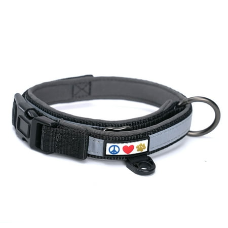 UPC: 0735255514117 | Pawtitas Martingale Padded Reflective Dog Collar Lumberjack Dog Collar Medium Black