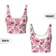 thumbnail image 5 of Fotbe Strawberry Popsicle Pattern Womens' Sports Bra Longline Wirefree Padded with Medium Support Sports Moisture-Wicking Workou Vest,Tank Top-Large, 5 of 9