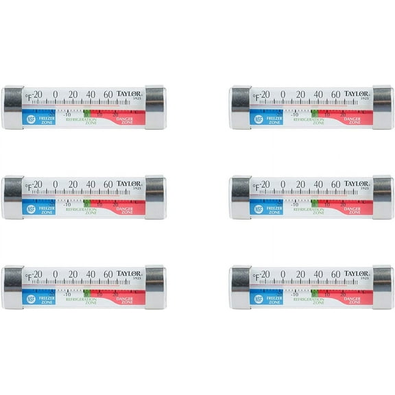 Taylor Precision Products Freezer & Refrigerator Kitchen Thermometer - Analog - 6 Count