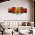 thumbnail image 2 of Elephant Stock Fall Riverside I Wall Art - Horizontal Multi Panel Canvas - Bedroom Wall Decor - Abstract Multi Panel - Yellow And Orange Decor By Silvia Vassileva - 74" x 34", 2 of 8