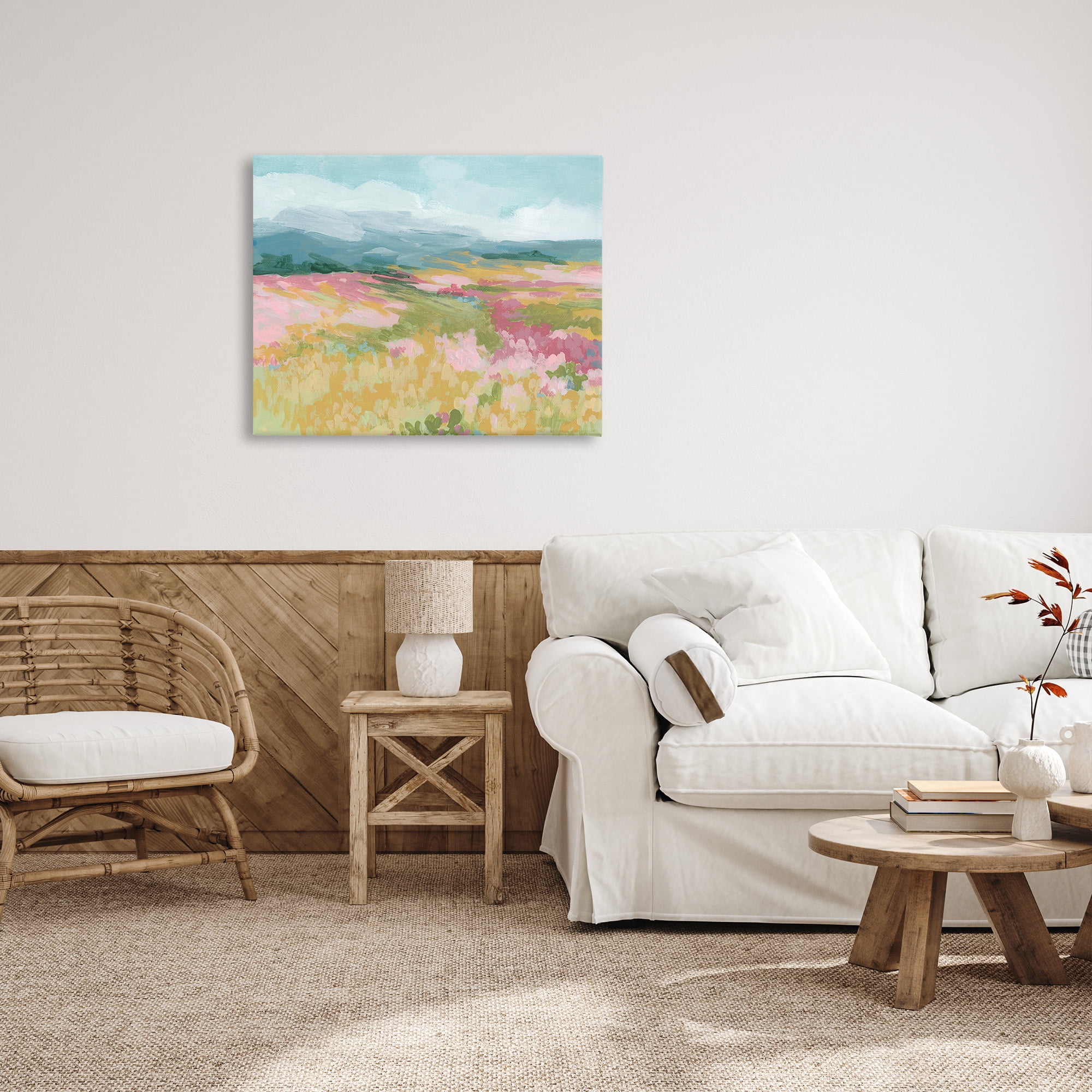 Stupell Industries Abstract Meadow Flowers Landscape Painting Gallery Wrapped Canvas Art Print Wall Art, 40 x 30