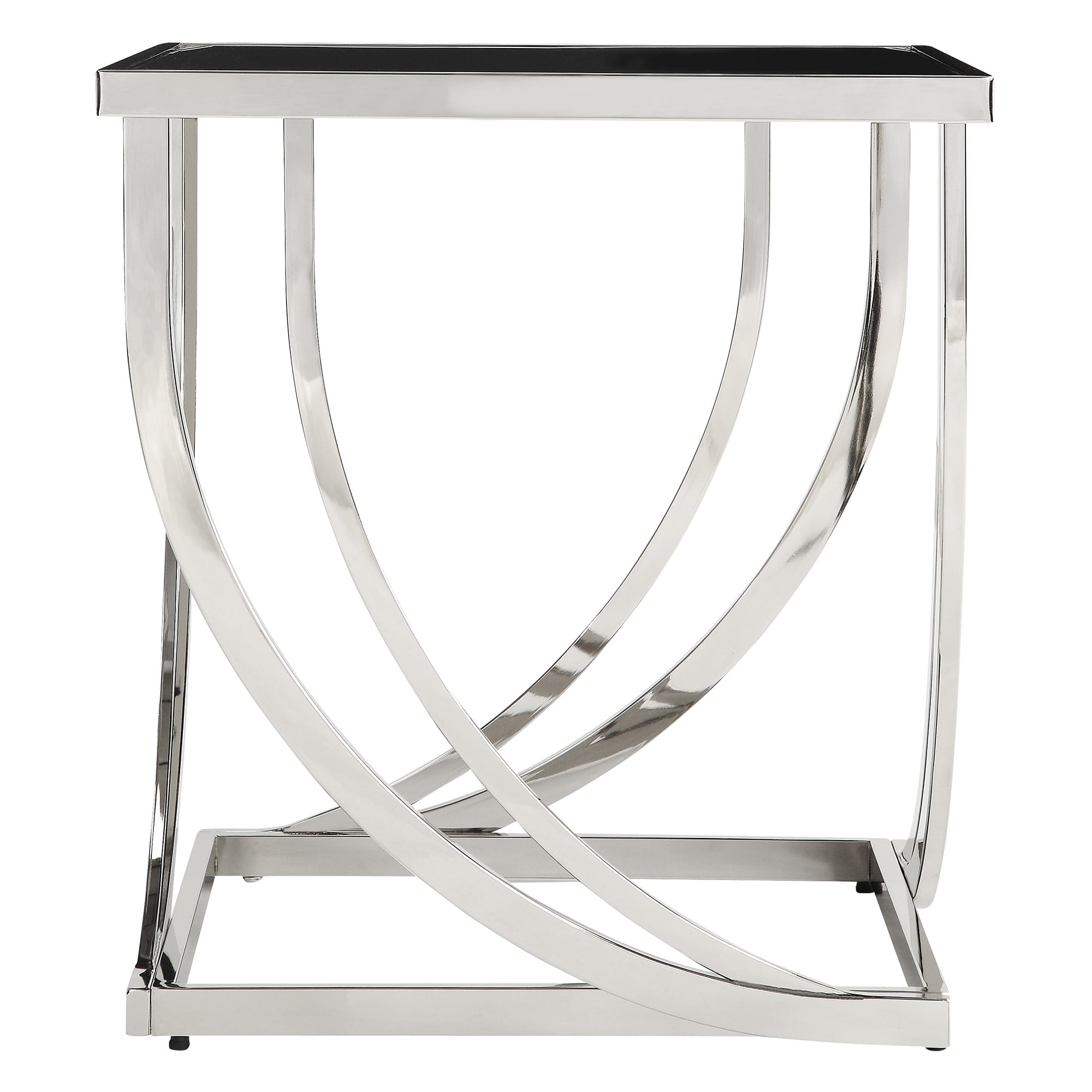 Weston Home Steel Arch Curved Sculptural End Table, Chrome