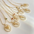 thumbnail image 2 of Birth Month Flower Pendant Necklace Mother Sister Gift Birthstone Charms White Natural Shell Oval Flower Necklace for Women45cm Gao Jinjia LED, 2 of 2