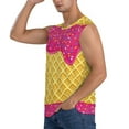 thumbnail image 3 of JUNZAN Red Ice Cream Men's Sleeveless T Shirts,Sleeveless Muscle Shirts,Sizes S-3XL, 3 of 8