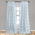thumbnail image 5 of Ambesonne Dolphin Curtains, Wildlife Under the Sea, Pair of 28"x84", Blue White, 5 of 5