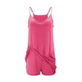 thumbnail image 6 of HAOTAGS Girls Racerback Dresses 7-8,Tween Halter Solid Pocket V-Neck Playsuit Sleeveless Tank Dress Hot Pink, 6 of 9