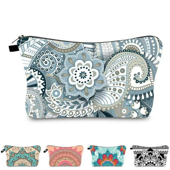 Travelwant Cosmetic Bag Makeup Bag Waterproof Travel Toiletry Pouch Bag with Mandala Flowers Design