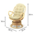 thumbnail image 2 of Java Lounge Swivel Rocking Chair with Cream Cushion Natural Rattan Wicker Handmade, Natural, 2 of 6