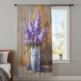 thumbnail image 4 of Lavender Sheer Curtains 108 Inches Extra Long, Spring Floral Purple Watercolor Vintage Light Filering Curtains, Privacy Drapes Simi Floor to Veiling Curtain for Living Room Large Window Treatment, 4 of 9