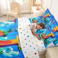 thumbnail image 4 of Feelyou Cartoon Dinosaur Letter J Print Bedding Comforter Set for Boys Girls, Cute Animal Full Bedding Set, Blue, Polkadot Reversible, 7-Piece, 4 of 7