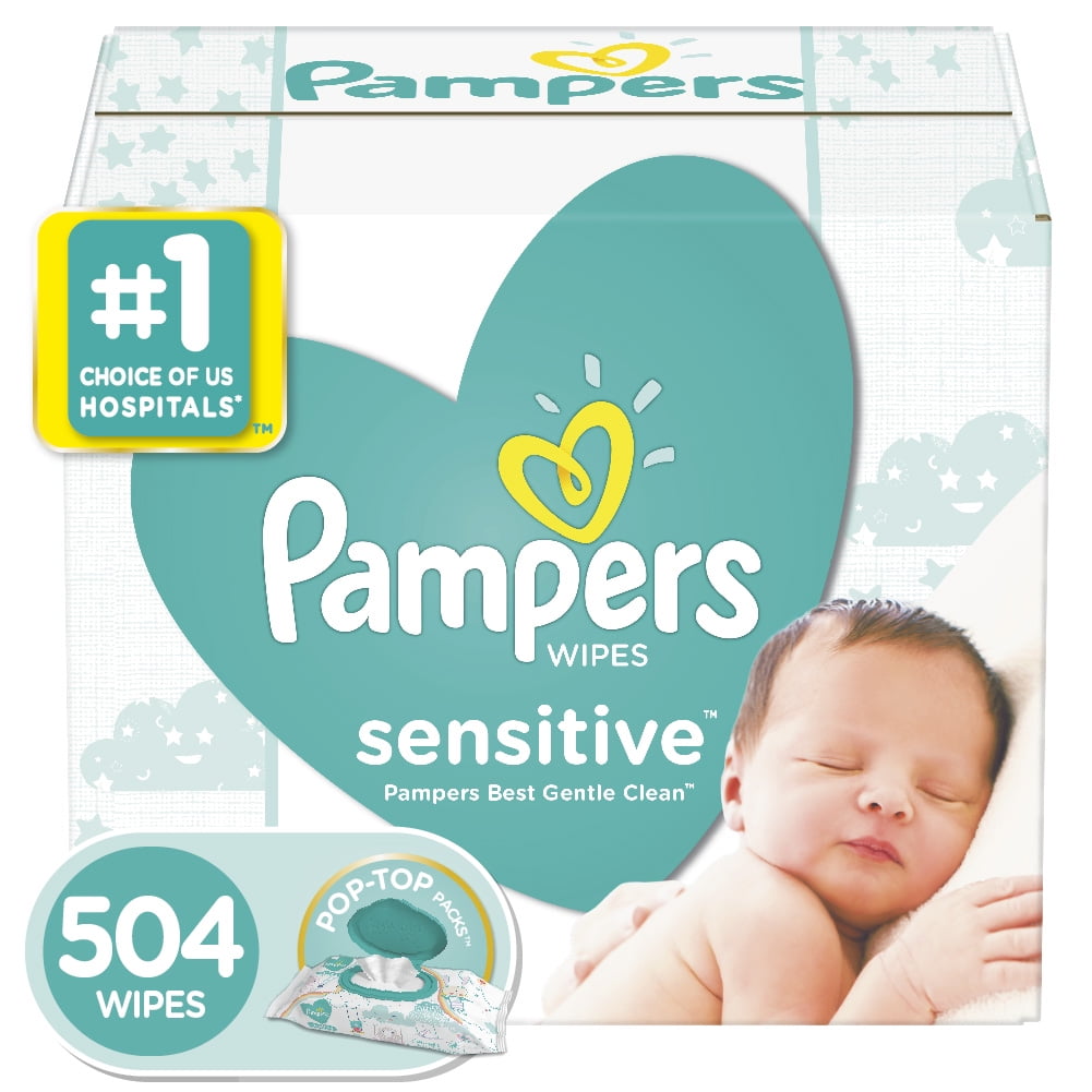 Pampers Baby Wipes Sensitive 9X Pop-top Packs 504 Count