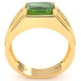 thumbnail image 5 of Men's Peridot Diamond Channel Ring In Solid 14k Yellow Gold, 5 of 6