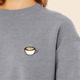 thumbnail image 5 of Dalix Cappuccino Embroidered Fleece Relaxed Boxy Fit Long Sleeve Crewneck Sweatshirt Womens in Heather Gray S Small, 5 of 5